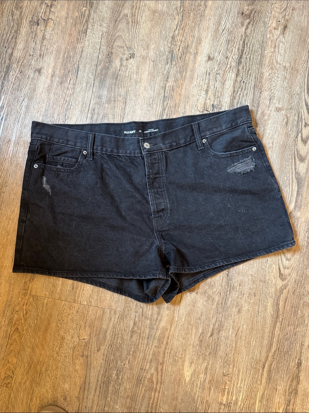 Old Navy Black Distressed Denim Shorts